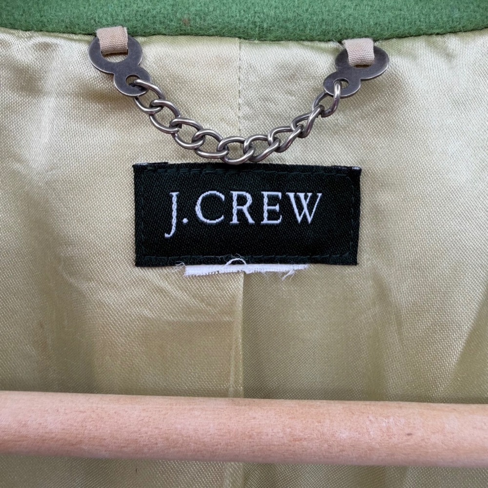Vintage J. Crew Women's Pea Coat‎ Green XSmall Heritage Prep Wool Old Money - Picture 10 of 11